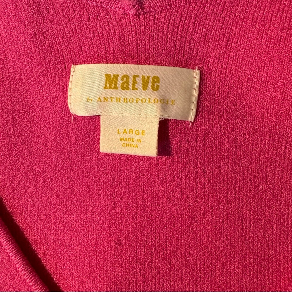Anthropologie Maeve Womens Lupita V Neck Sweater Knit Top in Pink L - Picture 10 of 12